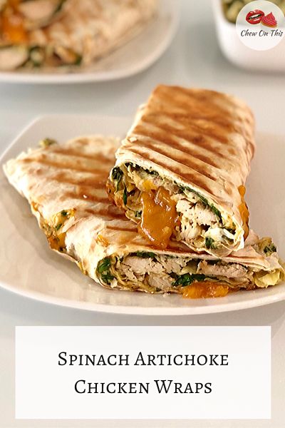 Artichoke Wrap, Spinach Tortilla Wraps, Low Carb Sandwiches, Spinach Artichoke Chicken, Spinach Tortilla, Spinach Wraps, Chicken Wrap Recipes, Artichoke Chicken, Chicken Wrap