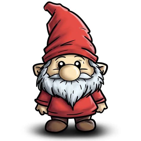 How to Draw a Gnome - Crafting Magical Creatures Drawing Gnomes Simple, Nome Drawings, Drawing Gnomes, Draw A Gnome, Light Highlights, Shading Techniques, Create Drawing, Art Degree, Painting Medium