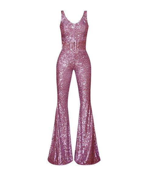 Shop Rika Jumpsuit - Pink from Gigii's at Seezona | Seezona Vegas Fits, Disco Jumpsuit, Sparkle Outfit, Moda Hippie, Hot Halloween Outfits, Catty Noir, Tour Outfits, Design Moda, Sequin Jumpsuit