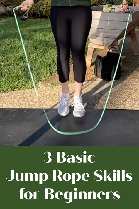 Jumping rope is a great way to get cardio exercise without spending a lot of time. Learn these three skills and you can get a complete workout. How To Start Jump Roping, Jump Rope Challenge Beginner, Jump Rope Workout For Beginners Challenges, Jump Rope Beginner, Jump Rope For Beginners, How To Jump Rope, Jump Rope Workout For Beginners, Beginner Jump Rope Workout, Jumping Rope Workout