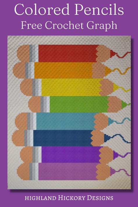 Use the Colored Pencils Graph for Corner to Corner (C2C), Tapestry crochet (sc), tss, mini c2c, hdc, dc, bobble stitch, cross stitch, diamond art or any other craft that utilizes a graph. This pattern uses 13 different yarn colors. The graph is 120 blocks (squares) high by 150 blocks (squares) wide. C2c Graphgan Charts Free, Aphgan Patterns, Free C2c Crochet Pattern, C2c Projects, Crochet Blanket Stitch, Corner To Corner Crochet Pattern, Knitting Things, C2c Crochet Blanket, Crochet Charts