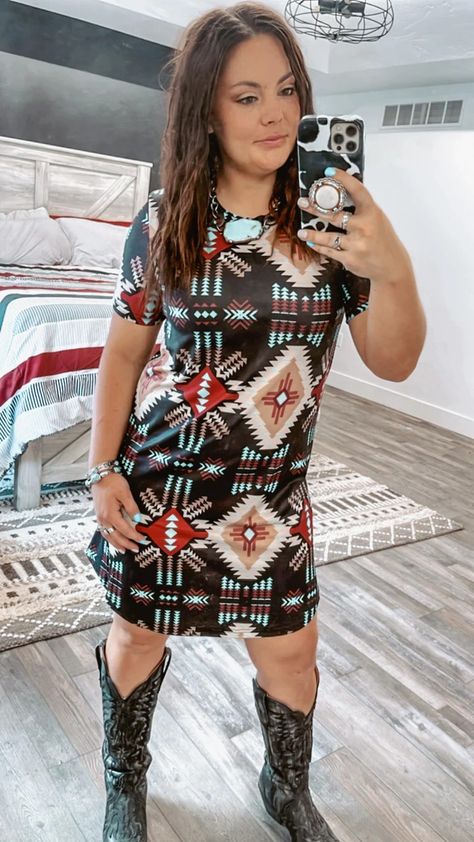 Virginia Bluebell Aztec Dress Virginia Bluebells, Aztec Dress, Cowboys And Indians, Cowboy Boots Women, Boots Women, Cowboy Boots, Final Sale, Virginia, Womens Boots