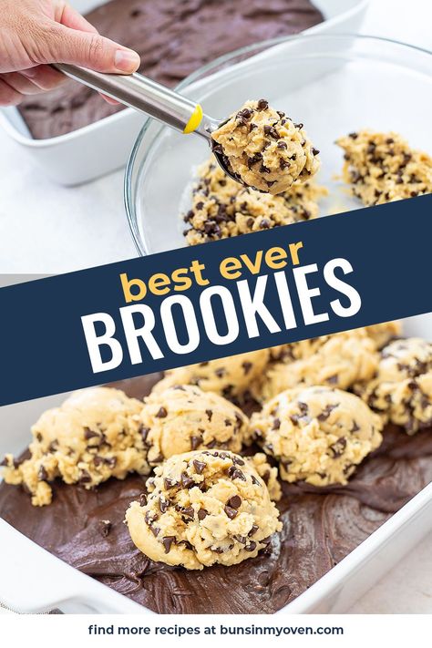 Brookies Cookies, Brownies And Cookies, Brookies Recipe, Brownies Recipe Homemade, Dessert Recipies, Brownie Toppings, Perfect Chocolate Chip Cookies, Cookies Brownies, Best Chocolate Cake