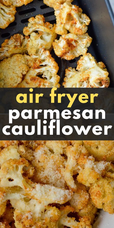 Air Fryer Recipes Healthy Low Carb, Air Fryer Recipes Keto, Air Fryer Cauliflower, New Air Fryer Recipes, Air Fryer Recipes Snacks, Parmesan Cauliflower, Air Fryer Recipes Vegetarian, Cooks Air Fryer, Air Fried Food