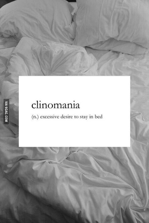 Clinomania... From the root word clingy... Yes I am clingy... to my bed.. Excessively clingy to bed :3 Teen Dictionary, Fina Ord, Uncommon Words, Weird Words, Unusual Words, Rare Words, Word Definitions, Unique Words, Aesthetic Words