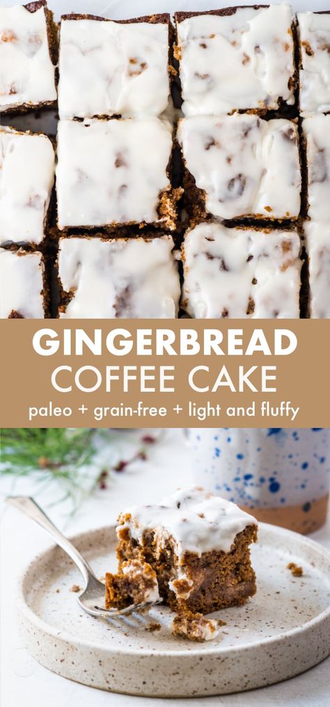 Gingerbread Coffee Cake, Paleo Coffee Cake, Paleo Gingerbread, Healthy Gingerbread, Gingerbread Coffee, Classic Coffee Cake, Paleo Christmas, Aip Breakfast, Cake Stall