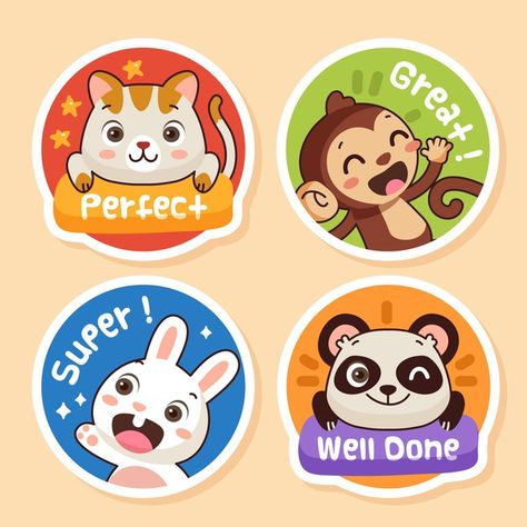 Free Vector | Cartoon great job stickers collection Great Job Stickers, ملصق تحفيزي, Kids Awards, Stickers Collection, Work Stickers, Scrapbook Collection, Reward Stickers, Motivational Sticker, Teacher Stickers