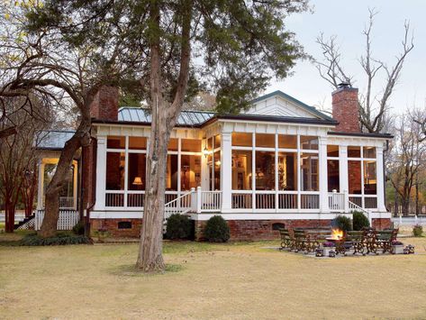 Now It’s A Porch With Three Different Outdoor Rooms Cottages With Screened Porches, Patio Off Of Screened Porch, Decks And Porches Back Patio Southern Living, Added On Screened In Porch, Close In Front Porch, Porch Off Master Suite, Best Screened In Porch Ideas, Adding A Back Porch To An Existing House, Houses With Screened Porches