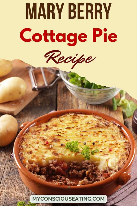 There's a special place in my heart for Mary Berry's Cottage Pie. It's the rich, savory meat filling topped with fluffy mashed potatoes that makes it so comforting. This dish is a complete meal that embodies the essence of home-cooked warmth and satisfaction! #MaryBerryCottagePie Mary Berry Cottage Pie Recipe, Best Cottage Pie Recipe, Mash Potatoes Dinner Meals, Mary Berry Fish Pie, Cottage Pie Recipe Beef, Exquisite Recipes, Mary Berry Recipes, Bobotie Recipe, Mary Berry Cooks