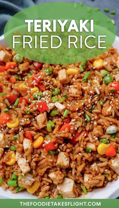 Teriyaki Fried Rice Easy Fried Rice With Egg, Teriyaki Fried Rice Recipe, Teriyaki Fried Rice, Fried Rice Chinese, Rice With Egg, Teriyaki Rice, Easy Fried Rice, Fried Rice Recipe Easy, Rice Side Dish Recipes