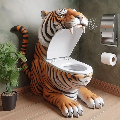 Unleash the Wild in Your Bathroom with These Animal-Shaped Toilets Unique Toilets, Cool Toilets, Toilet Humor, Bathroom Furnishings, Playful Decor, Iron Holder, Unique Bathroom, Kitchen Roll, Toilet Design