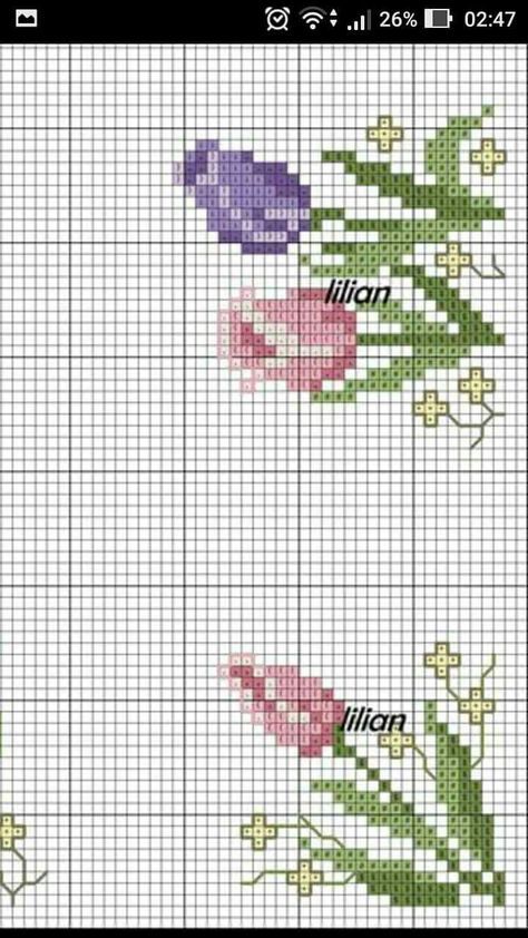 Kare Motif, Cross Stitch Boarders, Cross Stitch Border Pattern, Pixel Crochet, Cross Stitch Borders, Cross Stitch Flowers, Counted Cross Stitch, Cross Stitch Embroidery, Embroidery Stitches