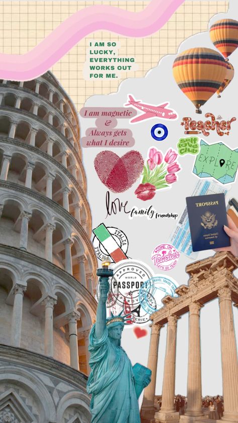 my vision board wallpaper #visionboard #manifesting #love #friendship #family #teacher #travel #italy #fun Manifest Wallpaper, Vision Board Poster, Manifesting Love, My Vision Board, Board Wallpaper, Vision Board Wallpaper, Travel Italy, Family Travel, Letting Go