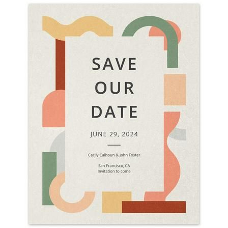 Save The Date Cards & Wedding Postcards: Free Shipping - Zola Mid Century Modern Save The Date, Save The Date Posters, Open House Party Invitations, Wedding Postcards, Save The Date Cards Wedding, Event Layout, Wedding Postcard, Modern Save The Dates, Save The Date Designs