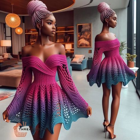 CROCHET PATTERNS AND INSPIRATION | Vintage crochet allure😍 #crochetcouture #handmadefashion #crochetdress #crochepattern #crochetpatterndress #crochetelegance… | Instagram Trendy Crochet Clothes Dresses, Crochet Luxury Dress, Crochet Colourful Dress, Luxury Multicolor Crochet Dress, Multicolor Fitted Crochet Dress, Casual Style, Lace Asoebi Styles, African Gowns, Chic Dress Classy, Macrame Dress