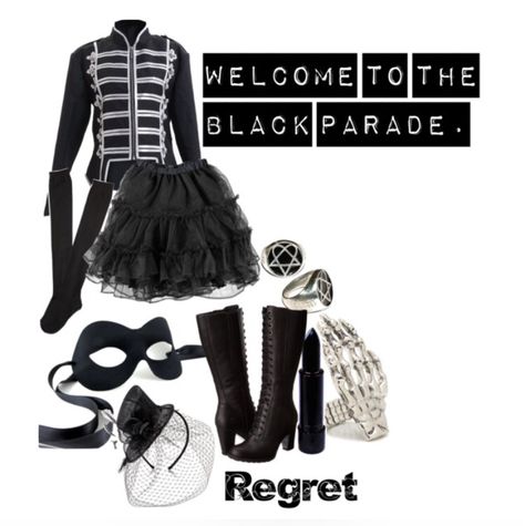 The Black Parade Outfit, My Chemical Romance Inspired Outfits, Black Parade Costume, Black Parade Outfit, My Chemical Romance Outfits, Emo Punk Outfits, Parade Outfit, Punk Outfit, The Black Parade