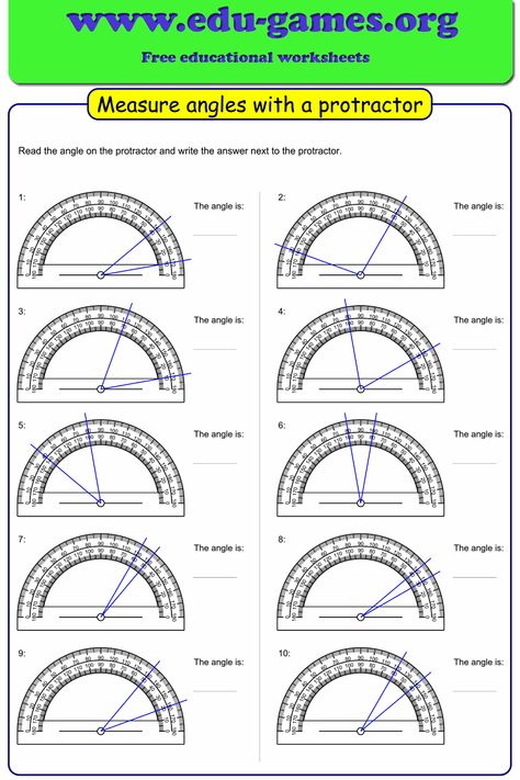 Measuring angles without the need of a protractor. It is very flexible, set starting angle, set the angle interval. Measuring Angles Worksheet, Measure Angles, Angles Worksheet, Measurement Worksheets, Vowel Worksheets, Geometry Worksheets, Measuring Angles, Go Math, Free Worksheets