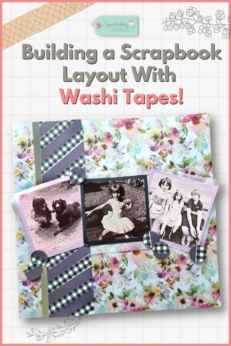 Most of us crafters love hoarding washi tapes! It's just super addicting! However, despite having a huge washi collection, some are clueless on how they can incorporate them into their scrapbook... If that sounds like you, I have a fantastic washi tape scrapbook layout idea for you! Washi Scrapbook Layouts, Using Washi Tape In Scrapbooking, Scrapbook Layering Techniques, Washi Tape Scrapbook Ideas Layout, Washi Tape Scrapbook Ideas, Washi Tape Ideas Scrapbooking, Scrapbook Journaling Ideas, Washi Tape Scrapbook, Smashbook Ideas