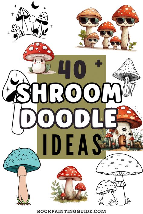 Learn how to draw a simple mushroom and discover a wide array of mushroom drawing ideas, suitable for all skill levels and ages. With over 40 drawing prompts to choose from, you’re sure to find the perfect inspiration for your artistic endeavors. Follow the step-by-step instructions on how to draw a simple mushroom along with our awesome list of art supplies, handy drawing tips, and even a cool free printable to grab these whimsical mushroom drawing ideas! Simple Cottagecore Drawing, Easy Drawings Of Mushrooms, Marker Mushroom Art, How To Draw Cute Mushrooms, Mushroom Doodle Cute, Free Printable Mushrooms, Drawing Mushrooms Step By Step, Step By Step Drawing For Beginners Pencil Learning, Halloween Mushroom Drawing