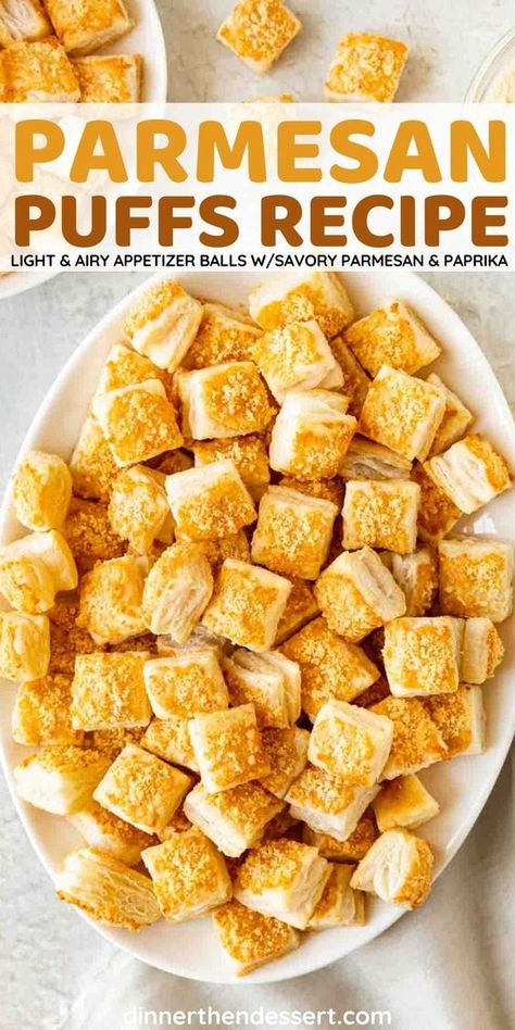 Light Easy Snacks, Parmesan Puff Pastry Stars, Parmesan Snack Recipes, Cheese Puff Appetizers, Cheese Squares Appetizers, Homemade Cheese Puffs, Puff Pastry Straws, Appetizers Made With Puff Pastry, Comfort Food Appetizers Easy