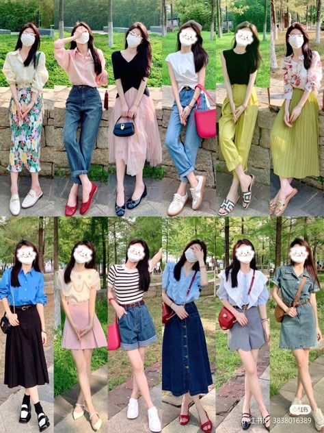 Seoul Outfits, Summer Outfits Japan, Apple Shape Outfits, Bff Matching Outfits, Japan Outfits, Casual College Outfits, Clothes Korean Style, Fashion Top Outfits, High Fashion Outfits