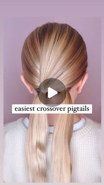 Audrey McClelland on Instagram: "EASY CROSSOVER PIGTAILS 💜 I love this hairstyle, it’s so cute and pretty. I think this is such a great one as is or by adding some ribbons. Love love love 💗  . I share all of my hair products that I love and use above in the highlights.  . #pigtails #pigtail #schoolhairstyles #schoolhair #simplehairstyles #simplehair #simplehairstyle #easyhairstyles #easyhairstyle #easyhairstylesforgirls #cutehairstyles #cutehair #hairvideo #hairideas #hairinspo #hairinspiration #hairvideos #hairidea #hairstyles #hair #hairstyle #hairtutorial #hairtutorials" Easy Pig Tail Hairstyles, Girl Pigtail Hairstyles, Pigtail Updo, Toddler Pigtails Hairstyles, Crossover Pigtails, Pig Tails Hairstyles Kids, Pigtail Hairstyles For Kids, Easy Toddler Girl Hairstyles, Pigtails With Bows