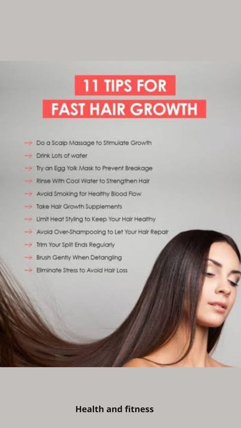 Hair growth tips for woman | 11 tips for fast hair growth #hairstyles #haircuts #haircolors #hair For Fast Hair Growth, Diy Haircare, Quick Hair Growth, Homemade Hair Treatments, Hair Repair Treatments, Fast Hair Growth, Healthy Natural Hair Growth, Easy Care Hairstyles, How To Grow Your Hair Faster