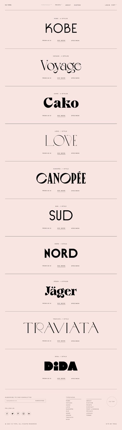 VJ Type Typefaces landing page design inspiration - Lapa Ninja Vj Type, Type Pairings, Landing Page Design Inspiration, Landing Page Inspiration, Feminine Fonts, Design Fonts, Type Foundry, Font Inspiration, Font Pairing