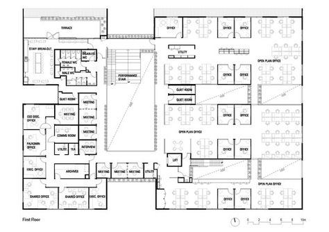 Ballarat Community Health Primary Care Centre,First Floor Plan Health Center Plan, Hospital Floor Plan, Health Care Center, Community Health, Hospital Design, Healthcare Design, Clinic Design, Health Design, Ground Floor Plan