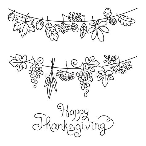 Doodle Thanksgiving Decorative Garland Freehand. Vector Drawing Isolated , #ad, #Decorative, #Garland, #Doodle, #Thanksgiving, #Drawing #ad Autumn Window Painting Ideas, Thanksgiving Whiteboard Art, Autumn Window Art, Thanksgiving Window Painting, Thanksgiving Doodles, Window Sketch, Calendar Doodles, Thanksgiving Drawings, Autumn Doodles