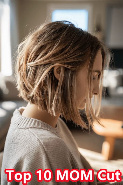 "Mom Cut" Revolution: A Hairstylist's Take on This Trendy Transformation - beauticiandaily.com Cool Mom Haircut Long Bobs, Short Mom Haircut, Short Mom Cuts, Mom Hairstyles Short, Cute Mom Haircuts, Mom Bob, Long Pixie Cut, Mom Haircuts, Bob Haircut For Round Face