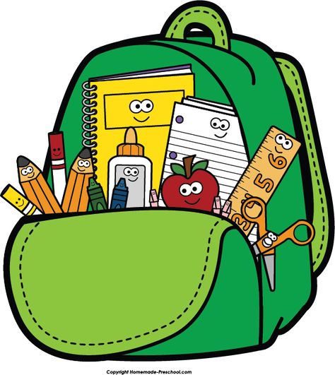 Back to school clipart clip art school clip art teacher clipart 2 ... Back To School Images Clip Art, Back To School Clipart Free, Clip Art School Kids, Backpack Clipart, Student Supply List, Back To School Clip Art, Teacher Clip Art, Bag Clipart, Teaching Clipart