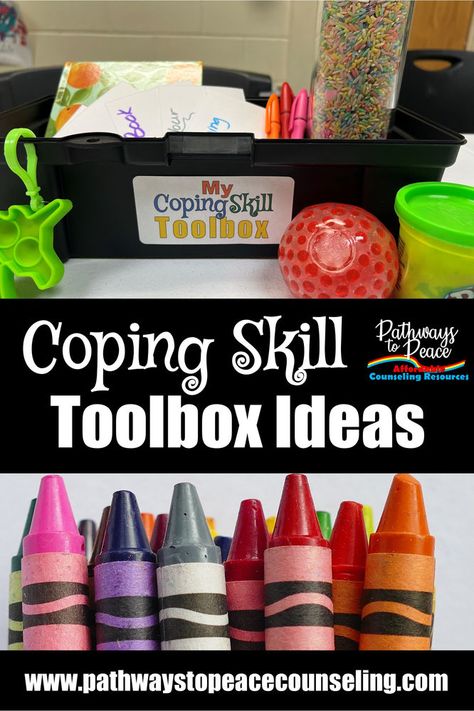 Coping Box Ideas, Diy Coping Tools, Coping Toolbox Ideas, Coping Toolbox Ideas For Adults, Coping Skills For Teenagers Activities, Zones Of Regulation Activities, Coping Skills Toolbox Ideas, Coping Skill Activity, Calm Box