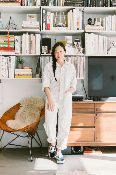 A Week of Outfits: Joyce Lee from Madewell A Week Of Outfits, Week Of Outfits, Brother Vellies, Cup Of Jo, Vintage Jumpsuit, Woman Business Owner, Monday Blues, Of Outfits, Madewell Denim