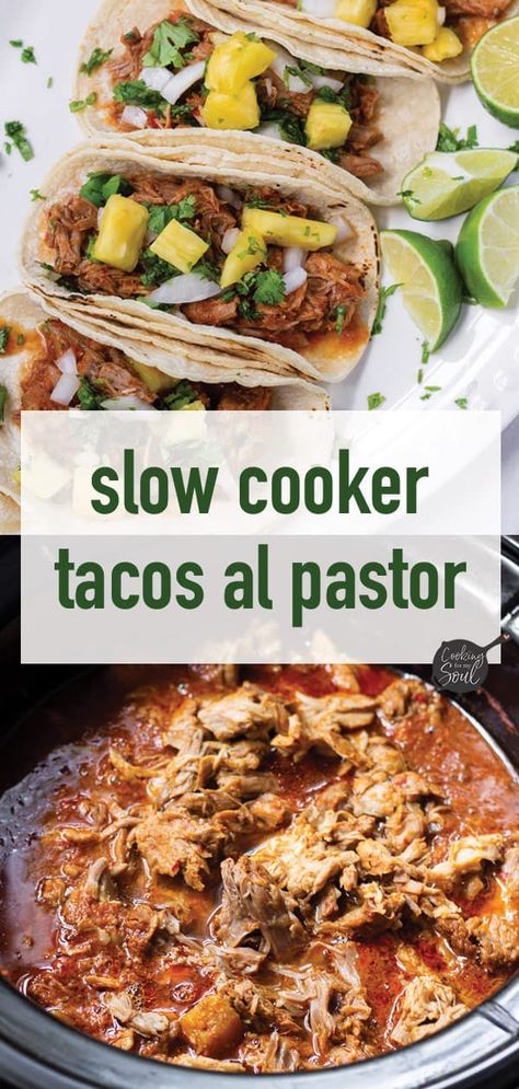 Slow Cooker El Pastor, Al Pastor Tacos Crockpot, Pastor Tacos Slow Cooker, Crockpot El Pastor Tacos, Crock Pot Al Pastor, Slow Cooker Tacos Al Pastor, Slow Cooker Pork Tacos Al Pastor, Chicken Al Pastor Recipe Slow Cooker, Slow Cooker Al Pastor Pork