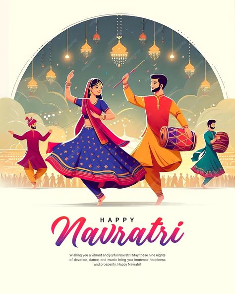 Happy Navratri and Shubh Navratri with Garba Couple celebration social media post template | Premium AI-generated PSD Garba Couple, Navratri Garba, Nature Background Images, Social Media Post Template, Happy Wishes, Nature Background, Happy Navratri, Nature Backgrounds, Work Ideas