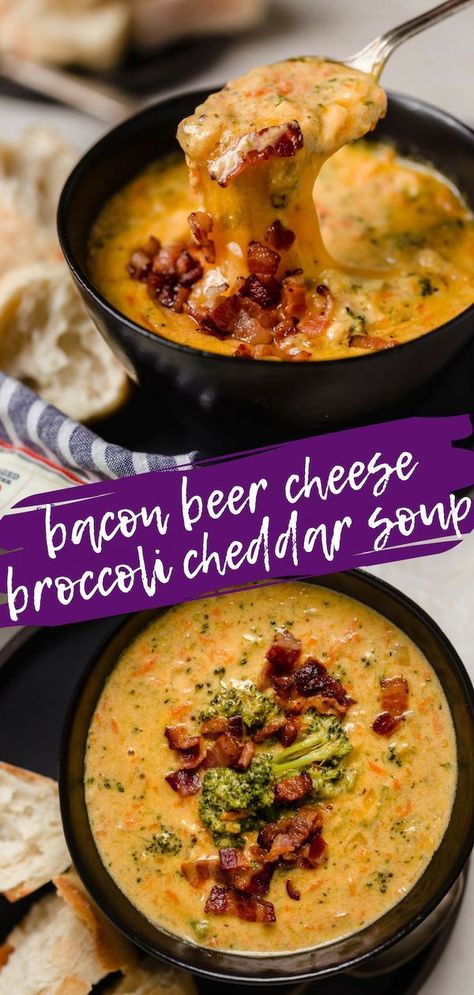 Soup Broccoli, Best Broccoli Cheese Soup, Beer Soup, Beer Cheese Soup, Cheese Broccoli, Beer Cheese Soups, Beer Bacon, Broccoli Cheese Soup Recipes, Cheese Soup Recipes