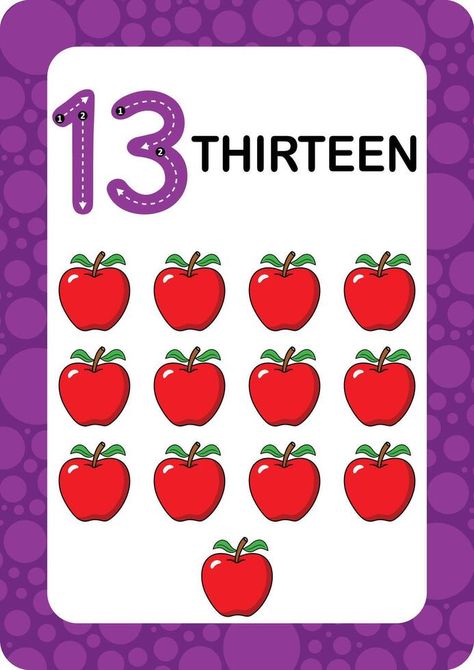 Numbers Flashcards. Number Seventeen Educational math card for children. Learn Counting numbers. Counting Chart, Numbers Flashcards, Number Flashcards, Counting Numbers, Number 11, Wedding People, Preschool Learning Activities, Cityscape Photos, Logo Banners