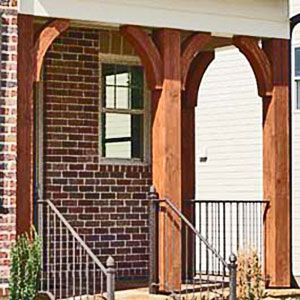 Corbels Exterior, House Awnings, Roof Truss Design, Cedar Posts, Porch Columns, Porch Posts, Front Porch Design, Porch Makeover, Home Exterior Makeover