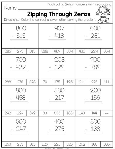 3 Digit Subtraction Worksheets, 3 Digit Math Worksheets, 2nd Grade 3 Digit Subtraction With Regrouping, Math Regrouping Subtraction, Triple Digit Subtraction With Regrouping, 2nd Grade Math Worksheets Free Addition And Subtraction, Math For Third Grade, 2nd Grade Subtraction Worksheets, Second Grade Subtraction Worksheets