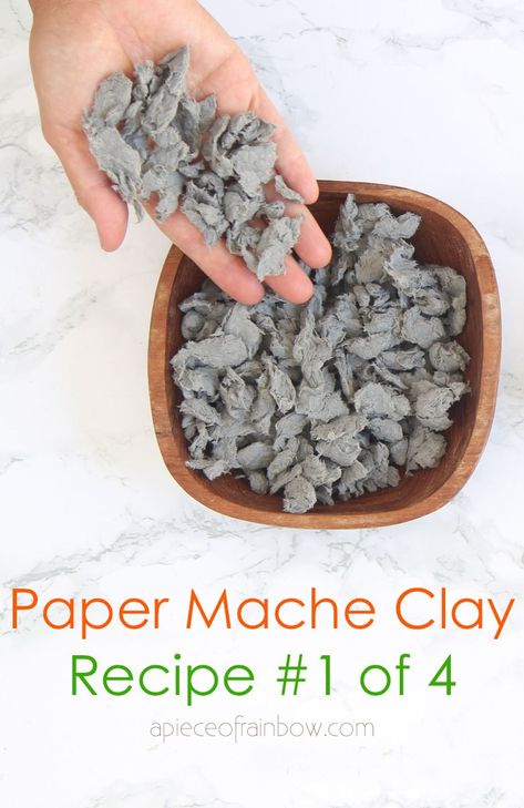 4 Best DIY paper mache clay recipes for home decor & kids crafts! Easy to make with pulp, flour paste, or glue, some without joint compound! – A Piece of Rainbow Paper Mache Clay Recipe, Realistic Paper Flowers, Kids Crafts Easy, Paper Mache Wall Art, Paper Mache Recipe, Diy Paper Mache, Paper Mache Paste, Clay Recipes, Clay Recipe