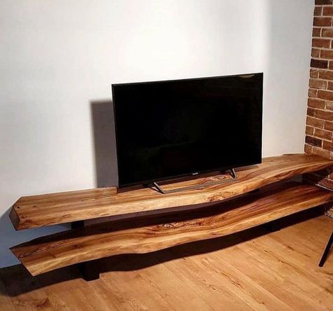 Rustic Tv Unit, Floating Tv Shelf, Floating Tv, Tv Shelf, Living Room Design Inspiration, Rustic Home Design, Tv Unit Design, Home Ownership, Cafe Design