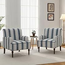 Dark Blue Couch, Chinoiserie Living Room, Striped Armchair, Reading Bedroom, Chair Mid Century, Comfy Armchair, Accent Chairs & Armchairs, Blue Couches, Sofa Lounge