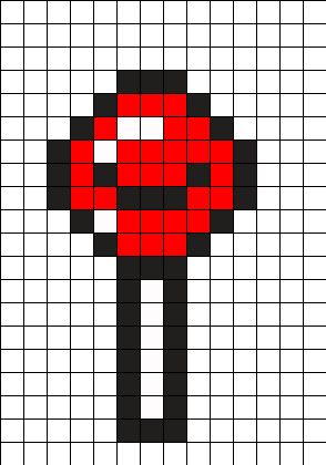 Lollipop Pixel Art, Lollipop Perler Bead, Red Perler Bead Patterns, Crow Pixel Art, Pixel Art Ideas Cute, Small Pixel Art Pattern, Small Pixel Art Ideas, Red Pixel Art, Mini Pixel Art