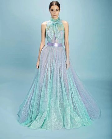 Spring/Summer 20' | Teuta Matoshi Couture Dior, Teuta Matoshi, Lace Turtleneck, Sell Dresses, Sparkly Prom Dresses, A Line Prom Dress, Turtleneck Sleeveless, Green Gown, A Line Prom Dresses