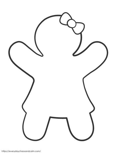 Free Gingerbread Man Template (Printable PDF) Gingerbread Craft For Toddlers, Gingerbread House Patterns Templates Free Printable, Gingerbread Man Template Free Printable, Reindeer Head Template, Gingerbread Outline, Christmas Crafts And Activities, Gingerbread Man Template, Mittens Template, Gingerbread Man Crafts