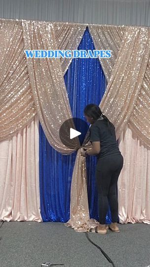 Diy Drape Backdrop, Backdrop Draping Ideas, Backdrops Ideas, Blue And Pink Wedding, Diy Drapes, Draping Ideas, Backdrop Ideas, Balloon Diy, Event Center