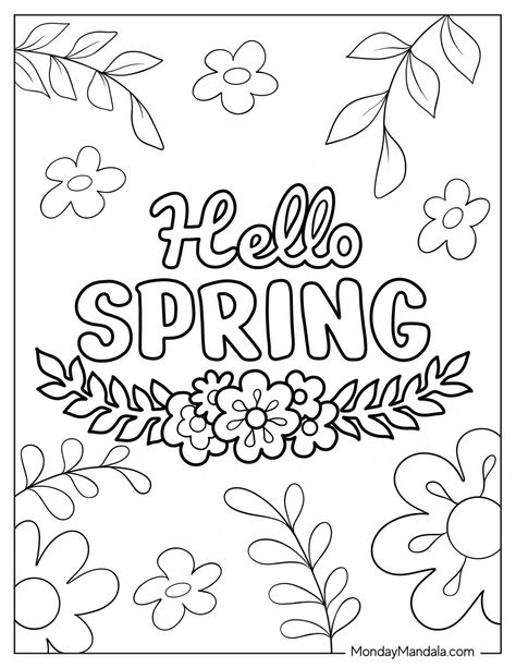 April Coloring Pages Free Printables, Spring Coloring Sheets Free Printables, Easter Coloring Pages Printable Free, Spring Free Printables, Spring Coloring Pages Free Printable, April Coloring Pages, Tea Activities, Spring Coloring Pages For Kids, Spring Colouring