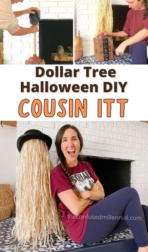 Wednesday Diy Birthday Party, Addams Family House Decor Halloween, Cousin It Decoration Diy, Addams Family Office Decorations, The Addams Family Decor, Adams Family Bday Party, Adams Family Backdrop, How To Make Cousin It Decoration, Wednesday Adams Room Decor