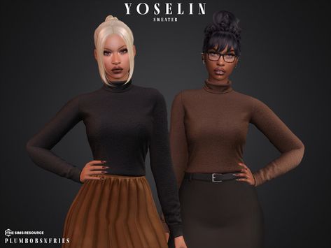 The Sims Resource - YOSELIN sweater Sims 4 Sweater Accessory, Sims 4 Sweater Cc, Sims 4 Sweater, Sims 1, Female Clothing, Sims 4 Clothing, Animal Skin, Rose Dress, Maxis Match